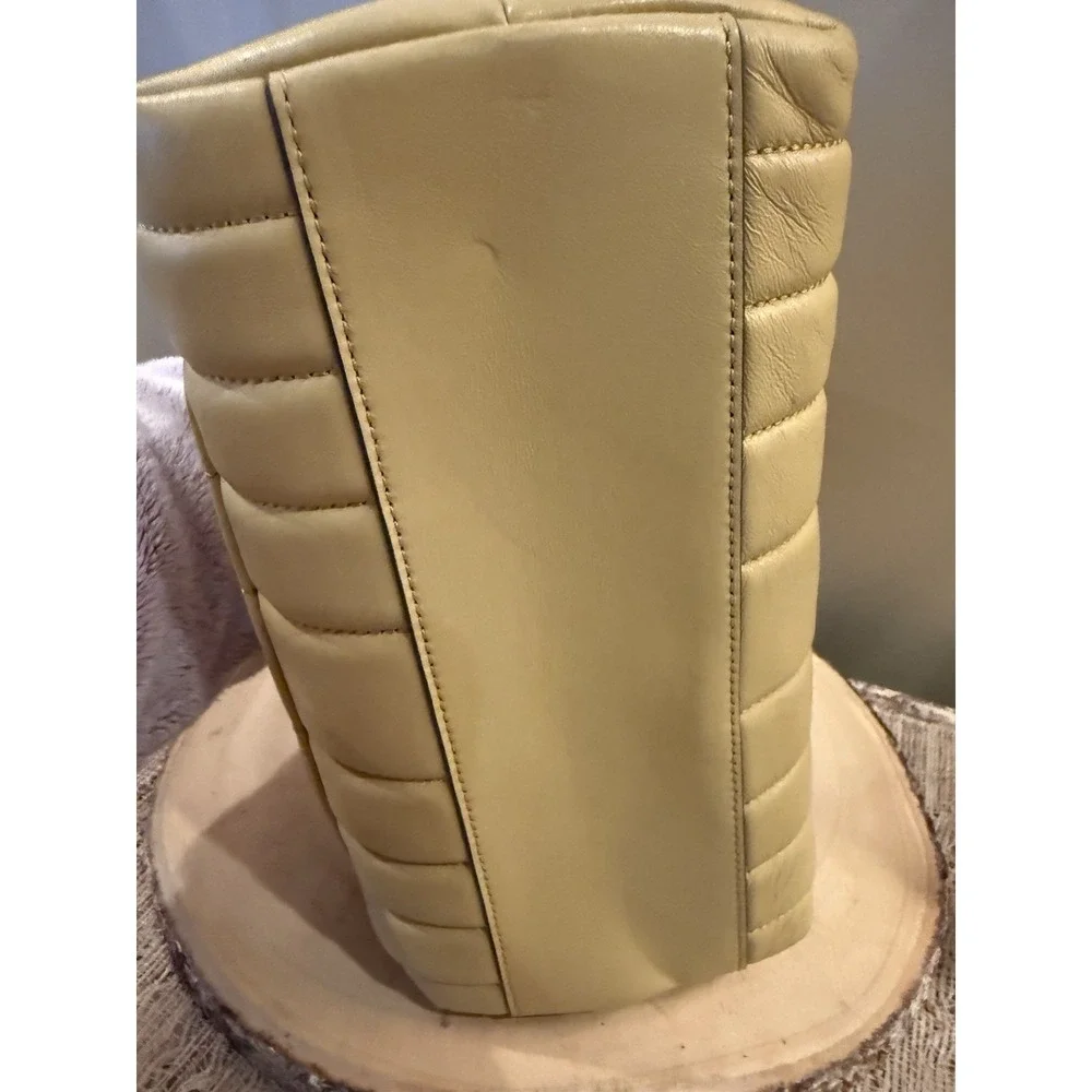 Tory Burch Kira Quilted Medium Top Handle Satchel Crossbody In  Beeswax 798$ New